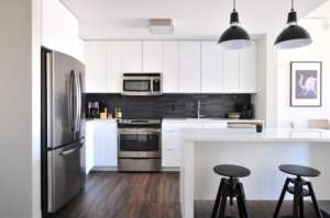 A kitchen after being cleaned, sanitized and disinfected.